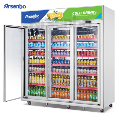 110V 60Hz Commercial Cold Drink Fridge , Luster Plate Retail Beverage Refrigerator