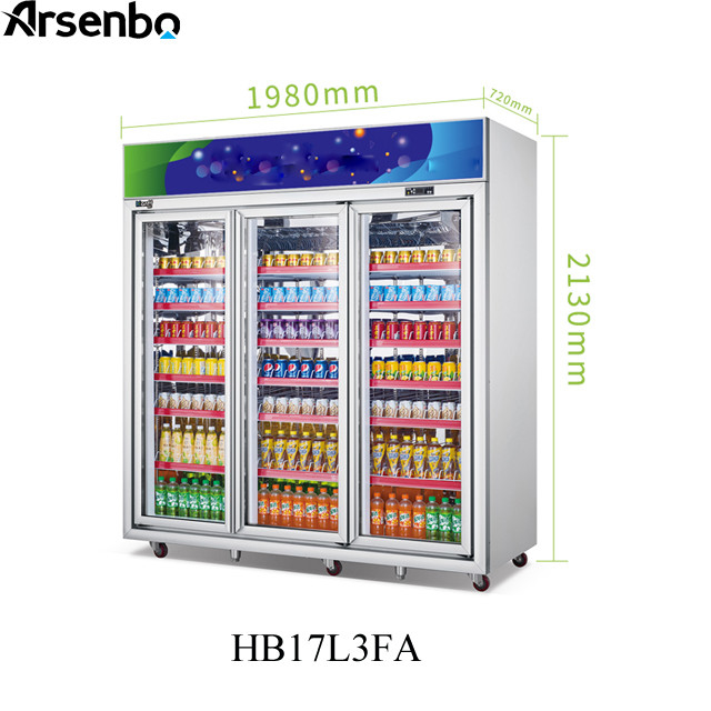 110V 60Hz Commercial Cold Drink Fridge , Luster Plate Retail Beverage Refrigerator